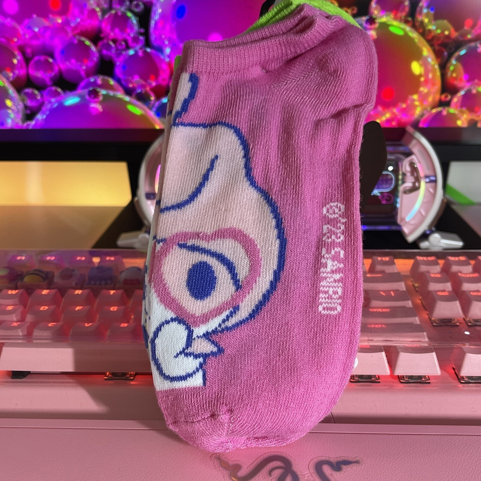 Sanrio Hello Kitty & Friends Socks Pink Glasses Flowers 2023 5 No Show Pack Pair — image 6 of 6